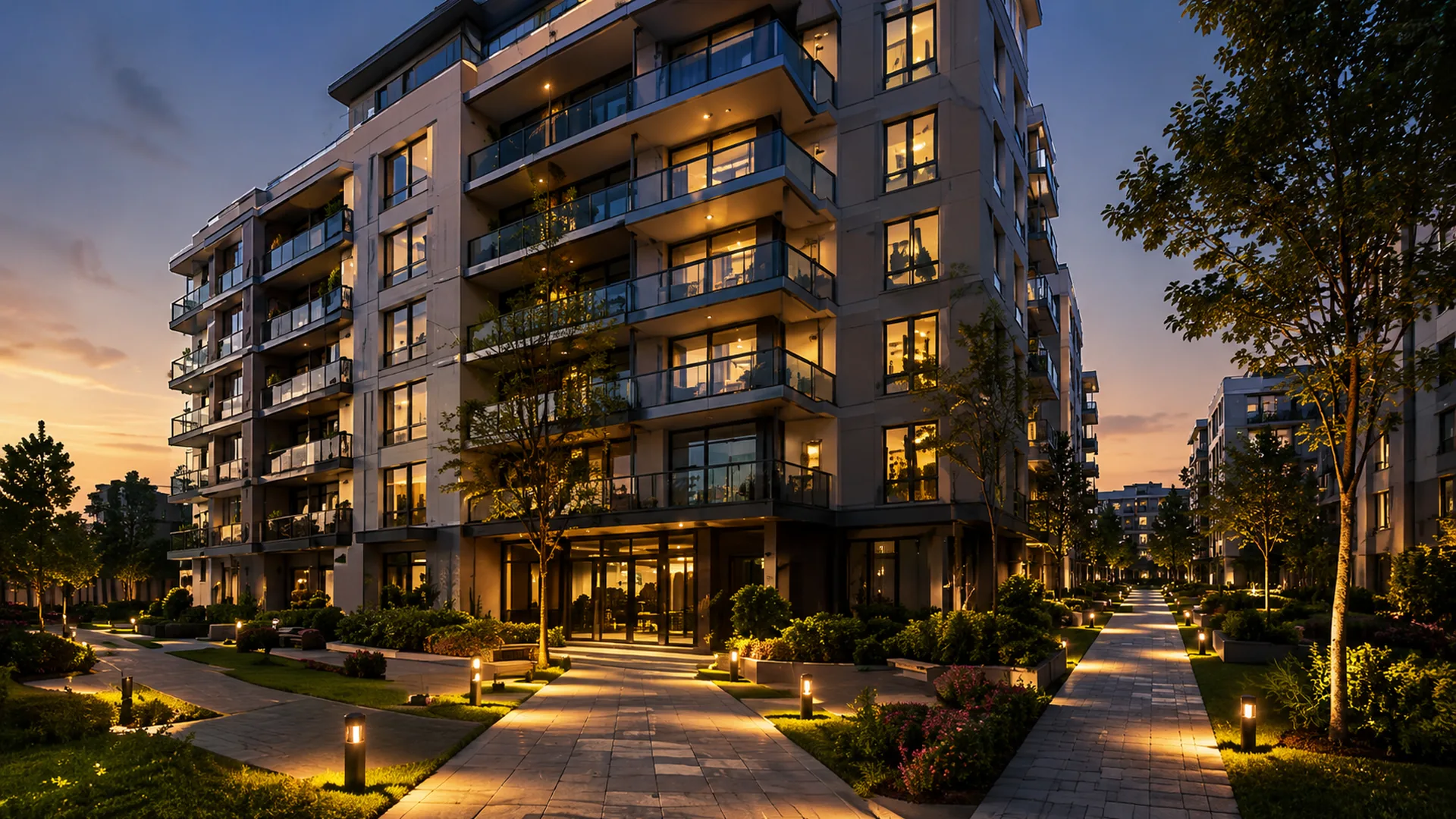 Edificio residencial moderno con enfoque de administración ordenada