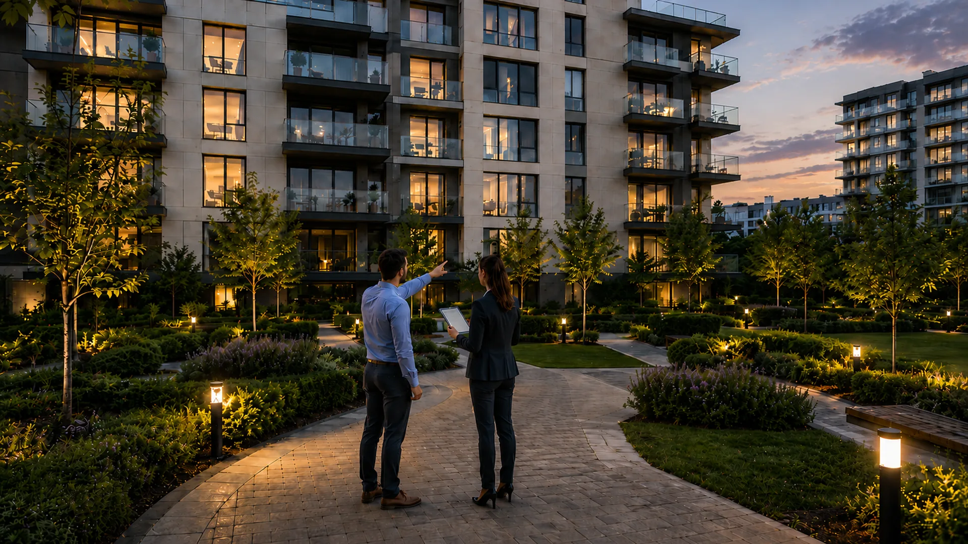 Edificio residencial moderno con enfoque de diagnóstico y evaluación técnica